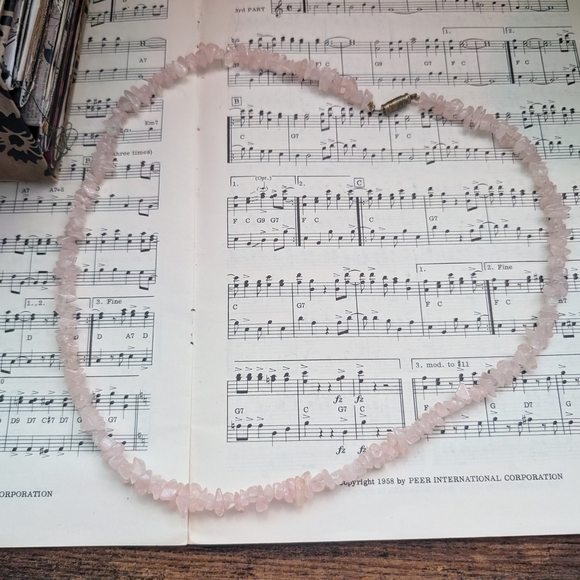 Vintage Rose Quartz Necklace - Picture 1 of 8